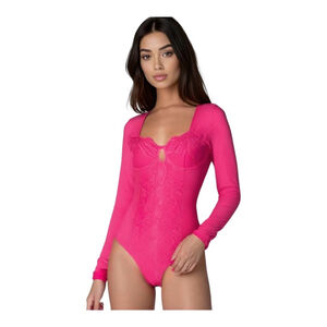 Pink Sheer Bodysuit Women’s Size Small